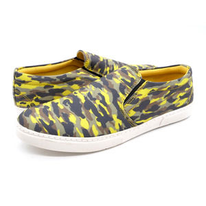 Mac Queen Shoes Mens 8 Yellow Camo Casual Slip On Comfort Sneakers